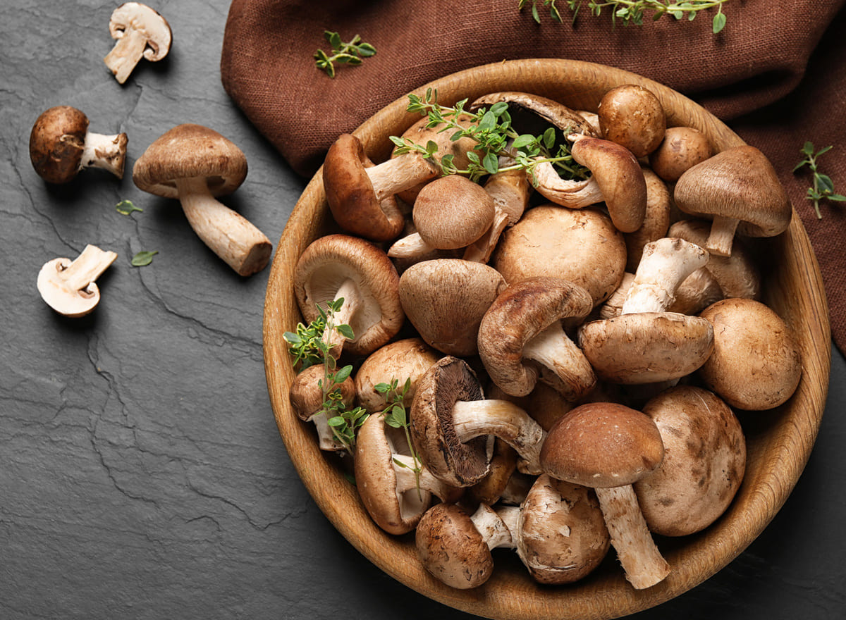 Grzyby leśne w misce. 