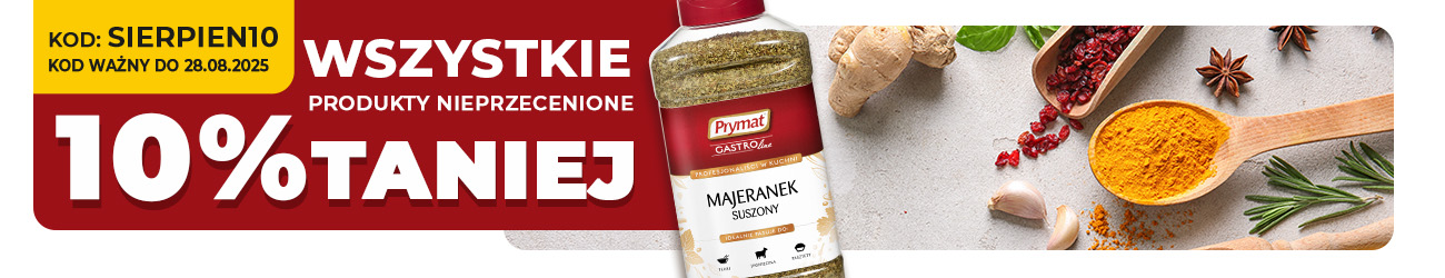 Z kodem SIERPIEN10 wszystkie produkty nieprzecenione 10% taniej. Kod ważny do 28.08.2025