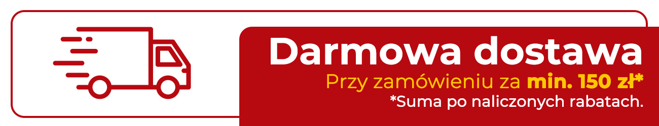 Darmowa dostawa kurierem od 150 zł brutto po naliczonych rabatach.
