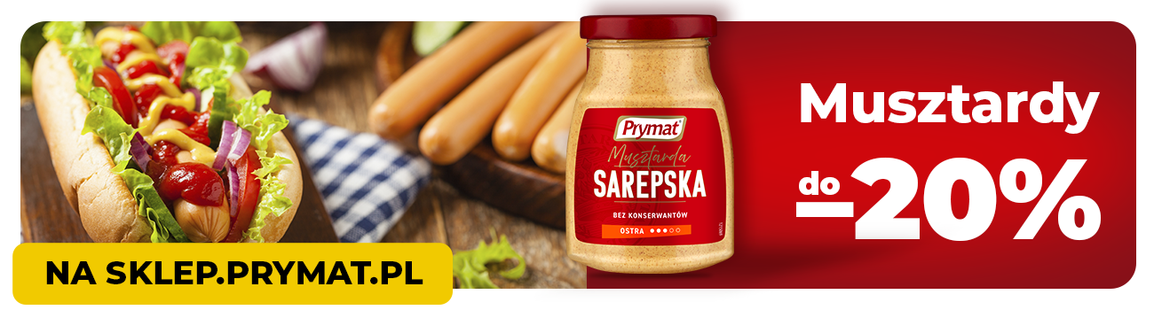 Wybrane musztardy Prymat 20% taniej. Sprawdź ofertę.