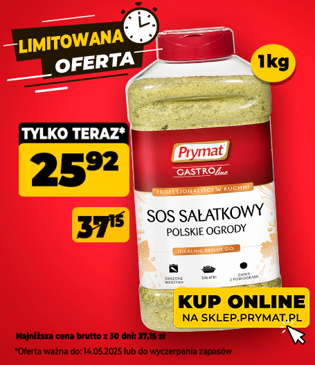 Sos polskie ogrody, tylko teraz: 25,92 zł (cena przed obniżką: 37,15). Oferta ważna do 14.05.2025