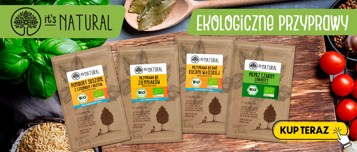 Baner przypraw marki ToNaturalne. Kliknij, żeby poznać produkty.