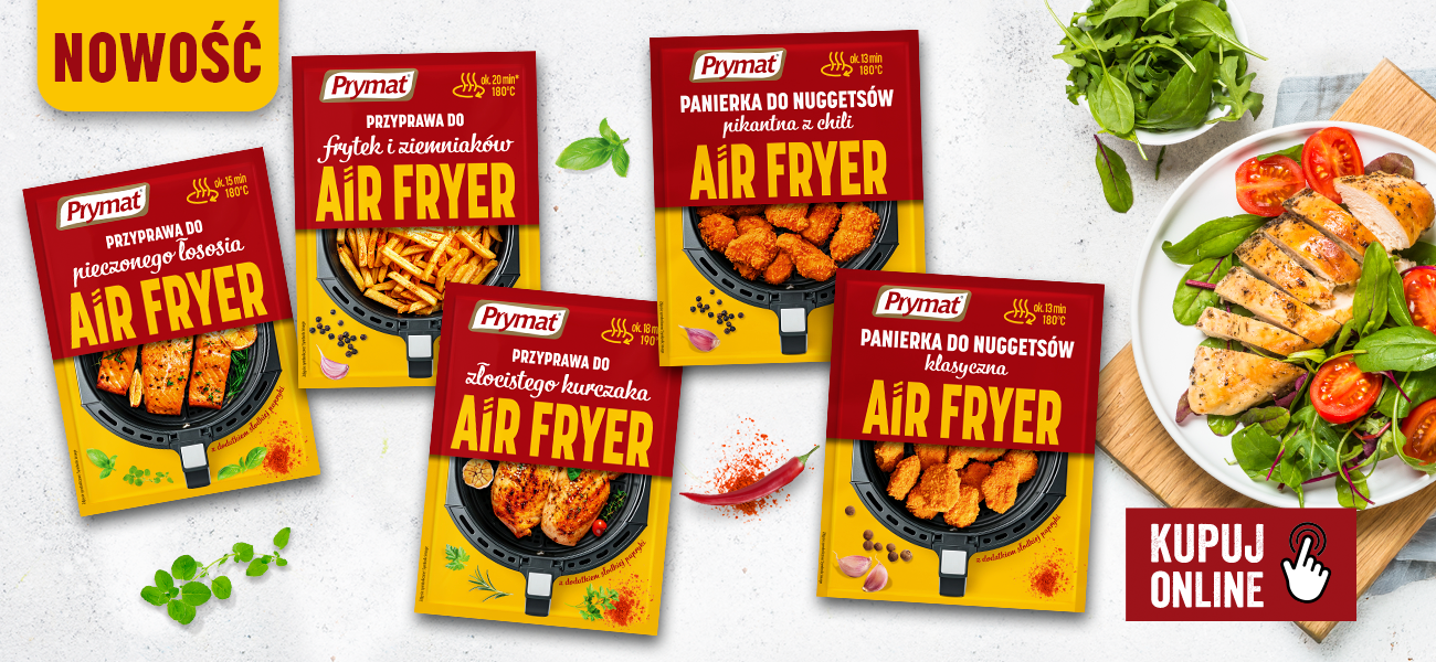 Przyprawy i panierki do air fryera. Poznaj nasze nowe produkty. Kupuj online.